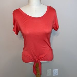 Salmon colored Top— ties in front
